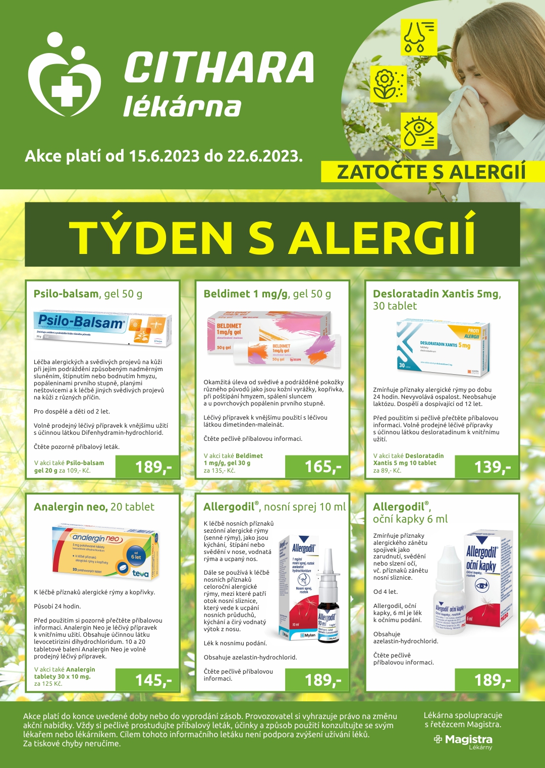 plakát týden s alergií lékárna cithara